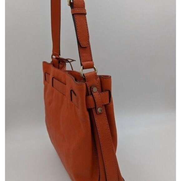 Michael Kors women's Hamilton orange leather signature liner shoulder bag - Picture 5 of 13